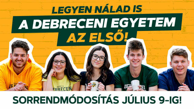 Debreceni Egyetem Sorrendmódosítás 2026